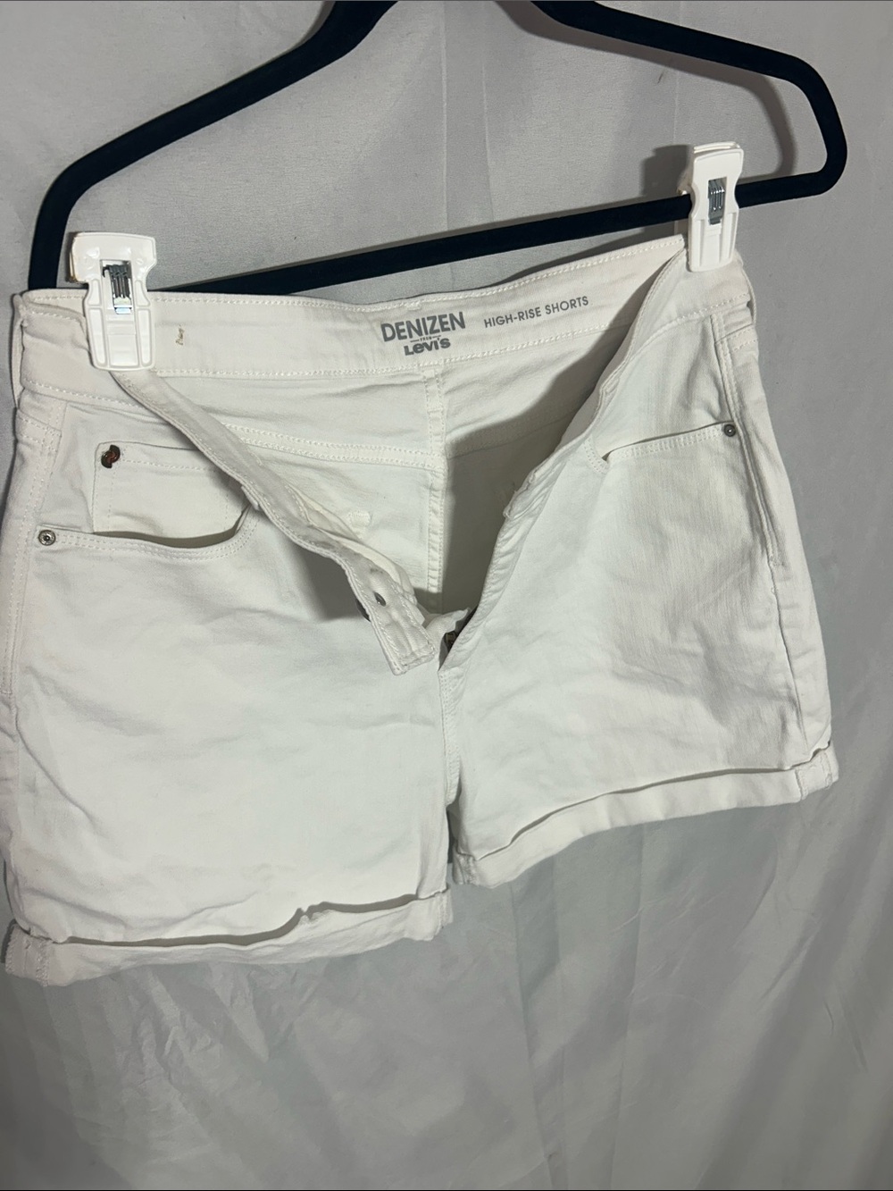 Denizen by Levi's High-Rise White Women's Shorts